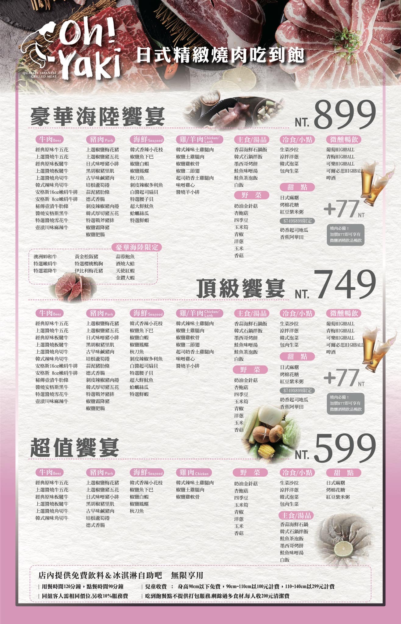 中壢燒肉吃到飽, 中壢燒烤吃到飽, 桃園燒肉吃到飽, 桃園燒烤吃到飽, Oh ! Yaki 日式精緻炭火燒肉, Oh ! Yaki, 桃園中壢美食, 桃園中壢燒肉, 桃園中壢燒烤, Oh ! Yaki 日式精緻炭火燒肉價位