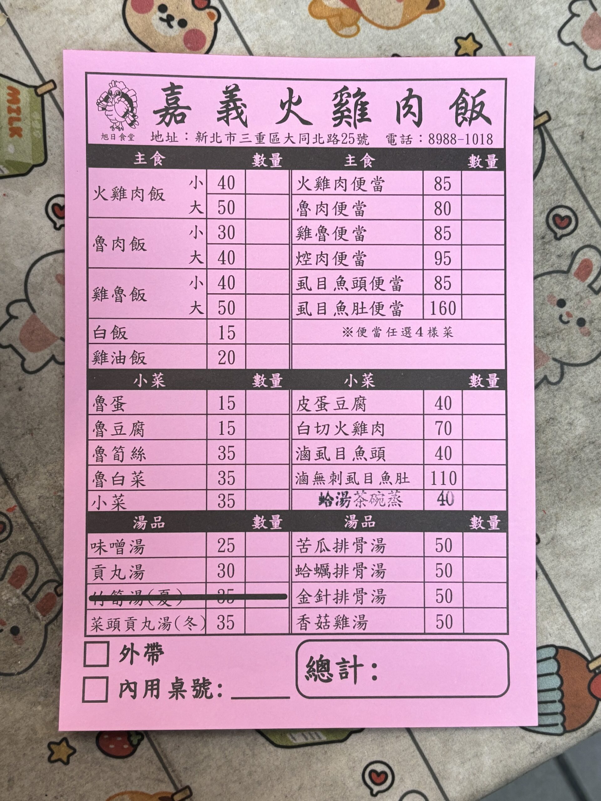 三重美食,三重便當外送,三重小吃,新北市便當,三重,台北,嘉義雞肉飯,嘉義火雞肉飯-旭日食堂,大同北路美食